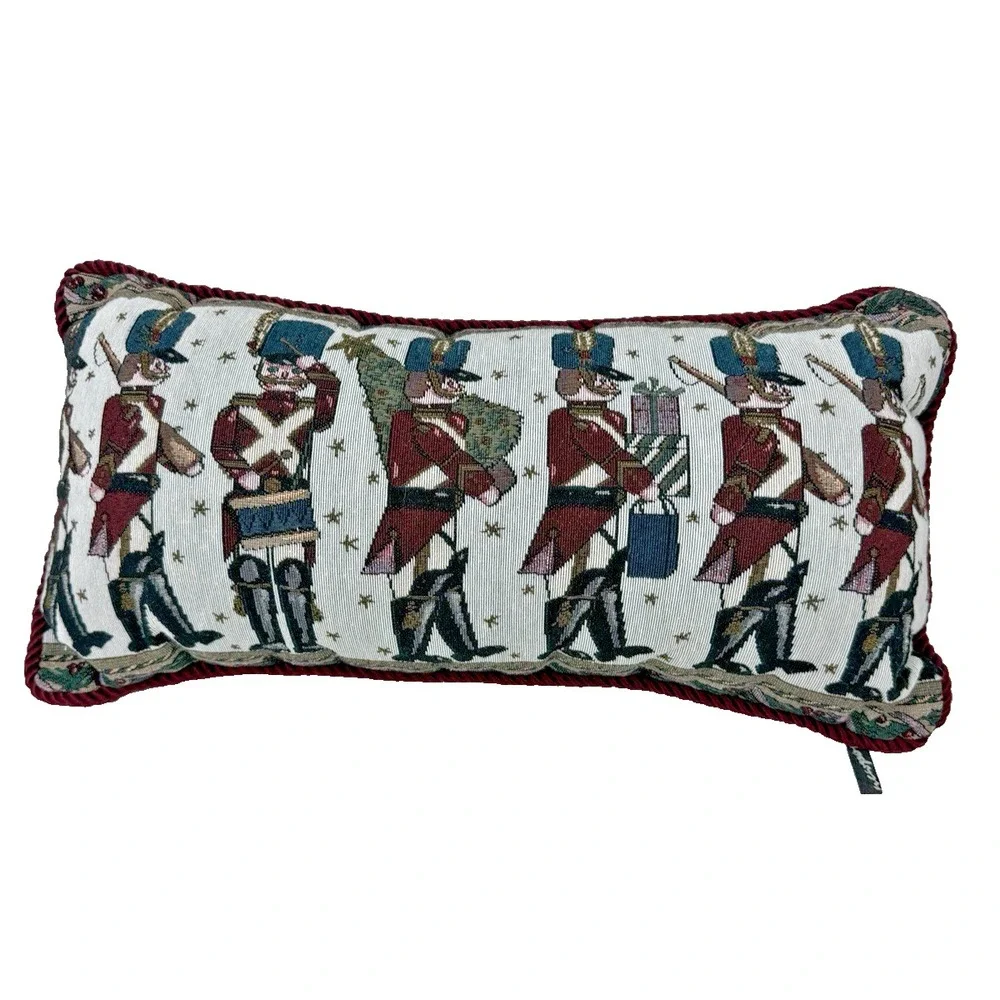 Vintage Newport Tapestry Christmas Toy Soldier Throw Pillows 22